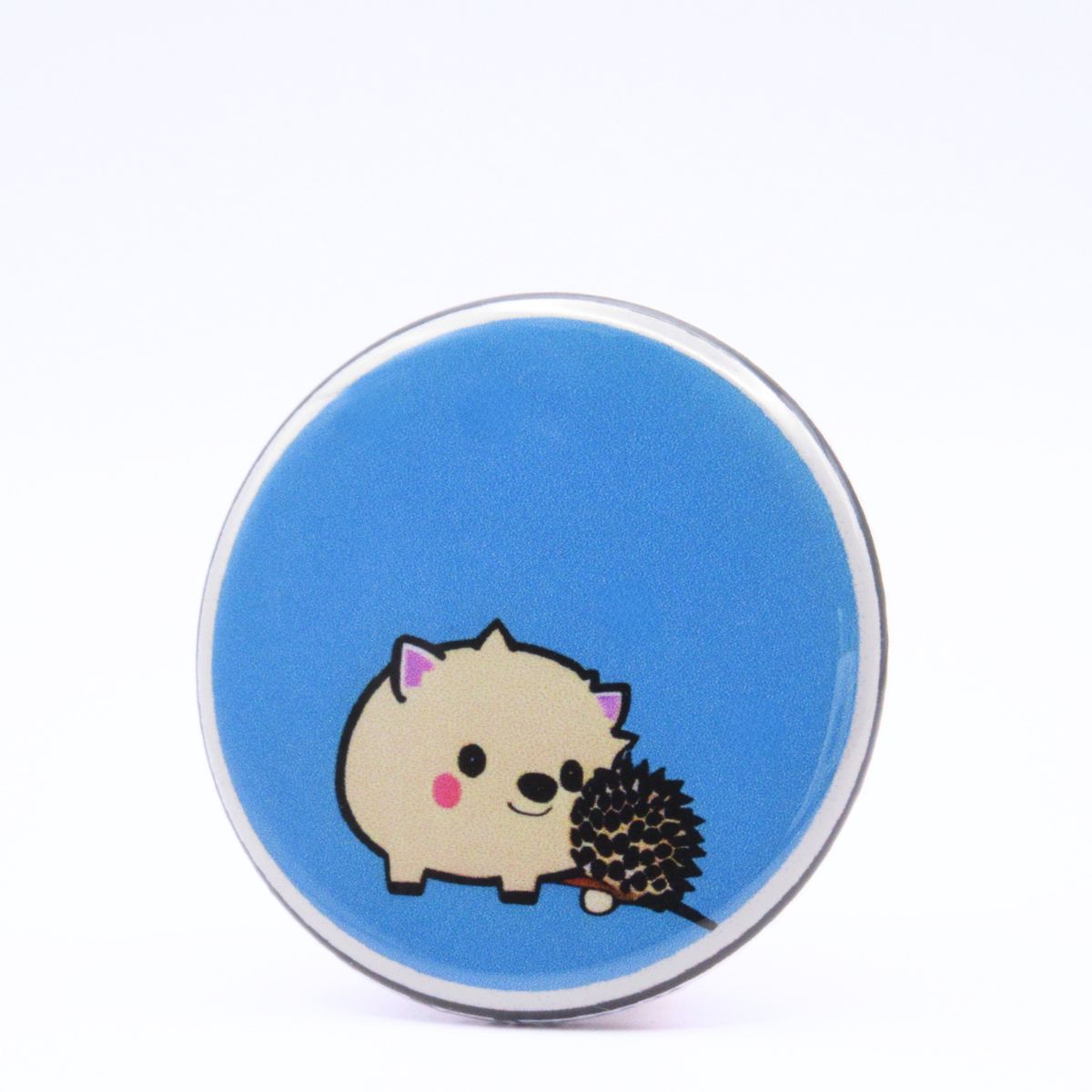 BooBooRoo Pinback Button (i.e. button, badge, pin) of an Adorable Hedgehog