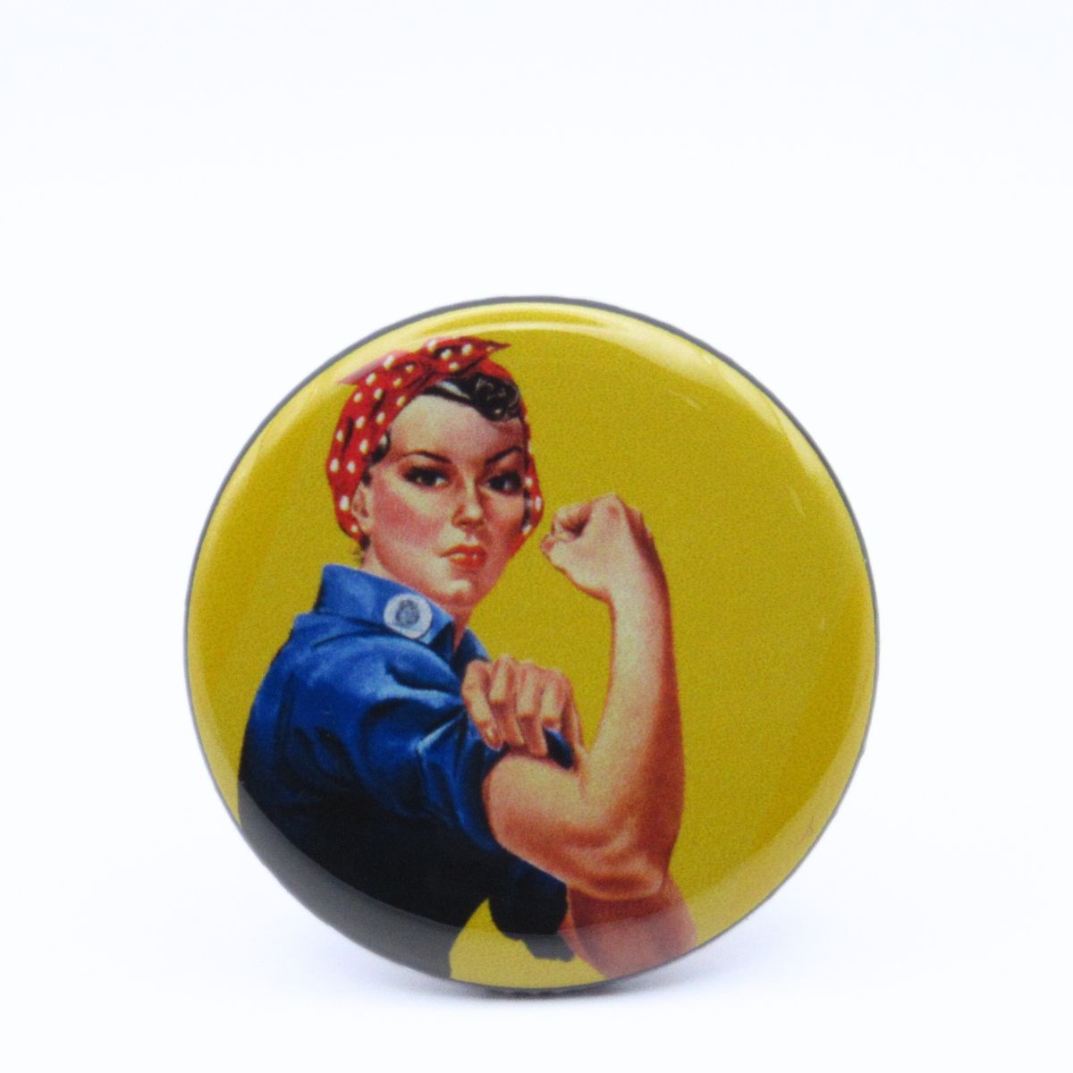 BooBooRoo Pinback Button (i.e. button, badge, pin) of the iconic Rosie the Riveter
